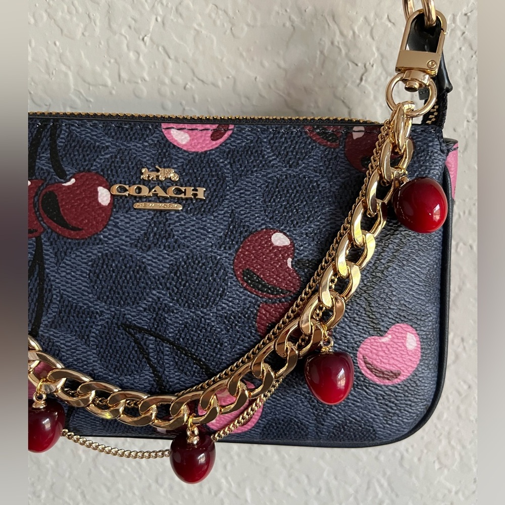 Nolita 19 in Signature Canvas with Cherry Print and Handmade Cherry Charm - Picture 4 of 12